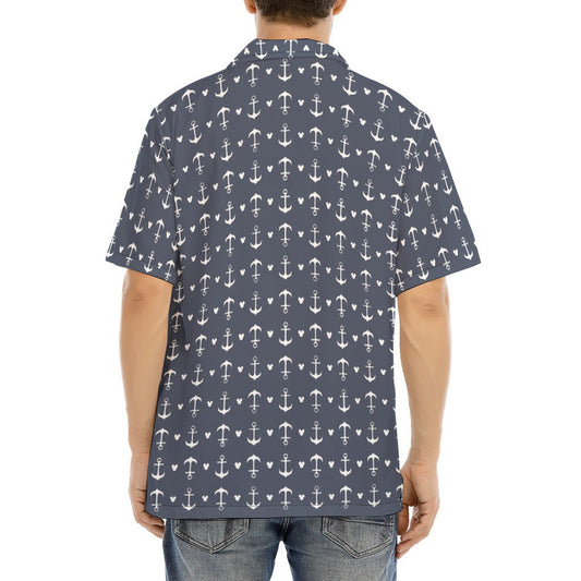 Anchors & Mouse Ears - Men's Hawaiian Button Up Shirt