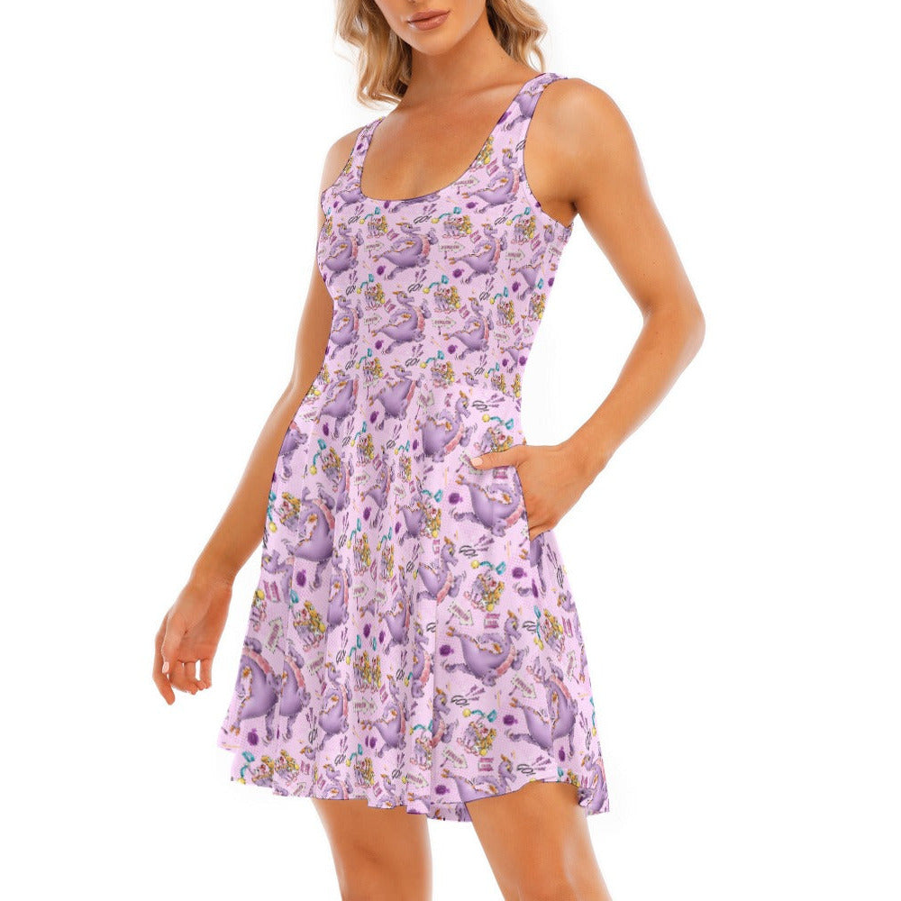 Figment Race Day Dash - Women's Sleeveless Pocket Skater Dress