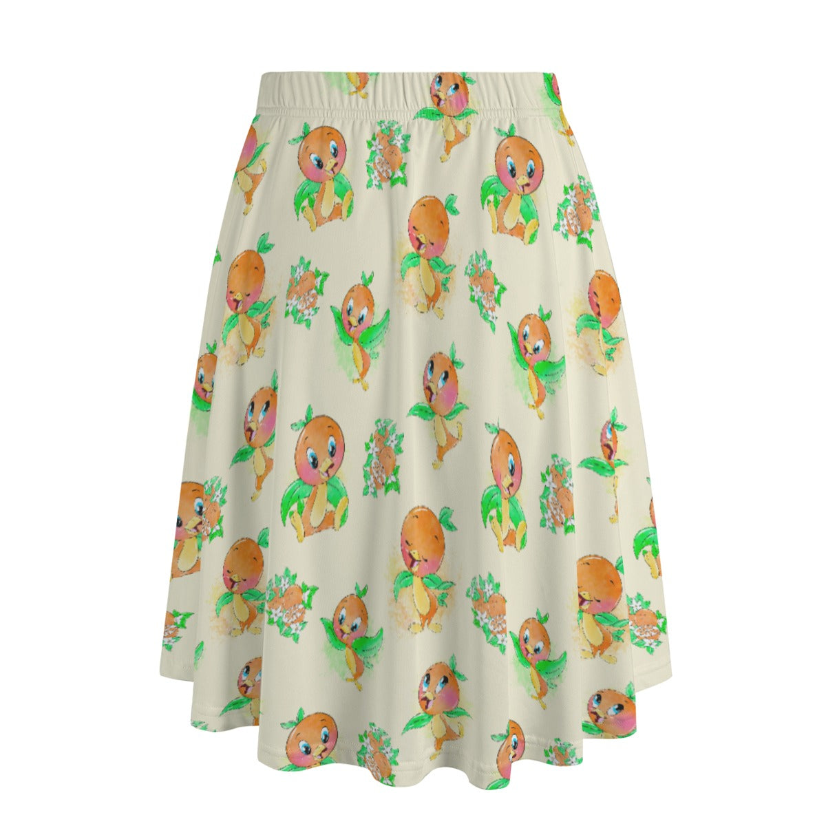 Citrus Charm Bird - Women's Pocket Midi Skirt