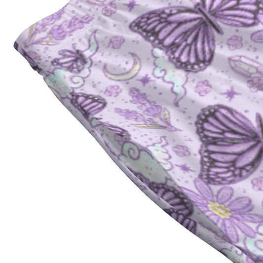Lavender Butterflies - Women's Pocket Midi Skirt