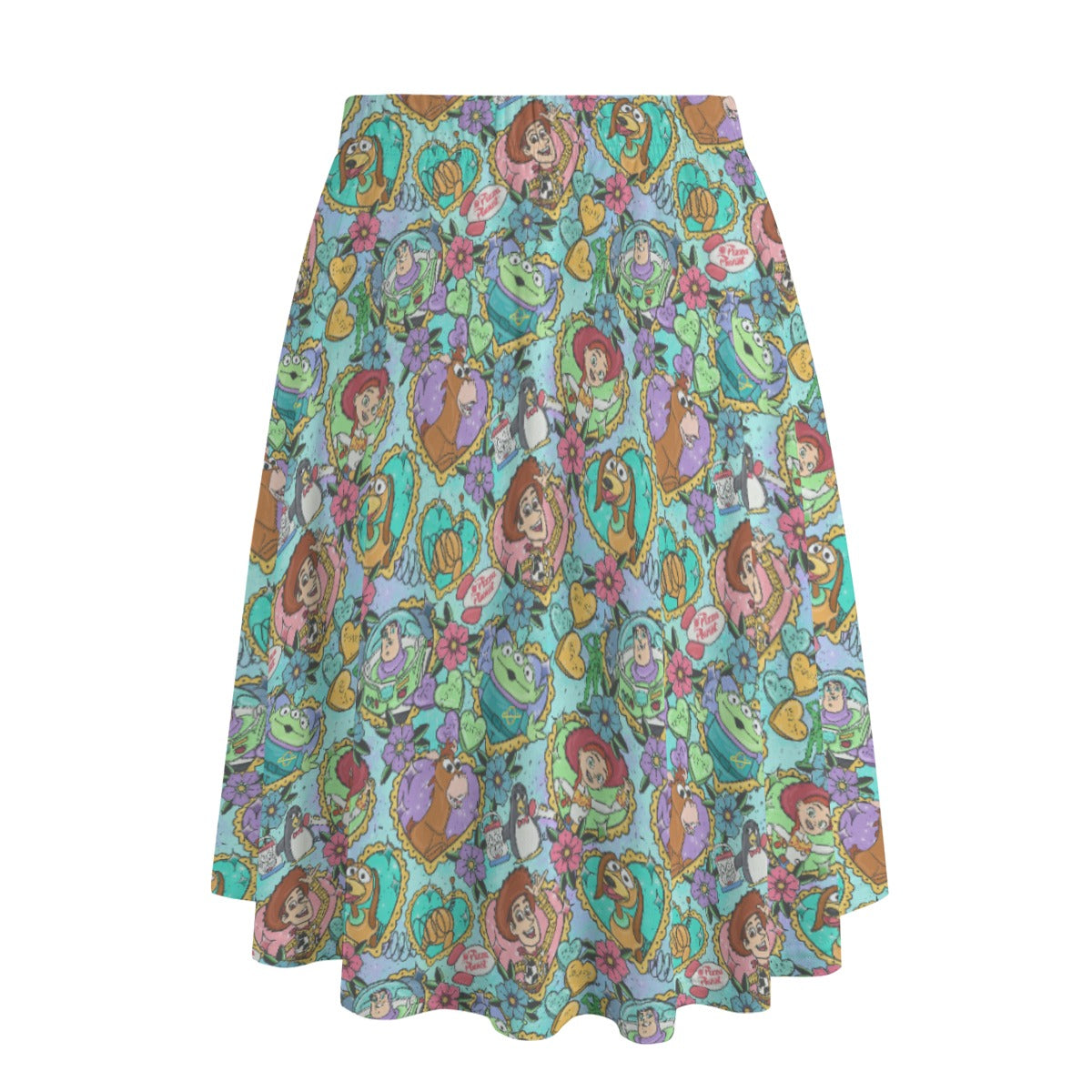 Tattoo Hearts Space Cowboys & Friends - Women's Pocket Midi Skirt