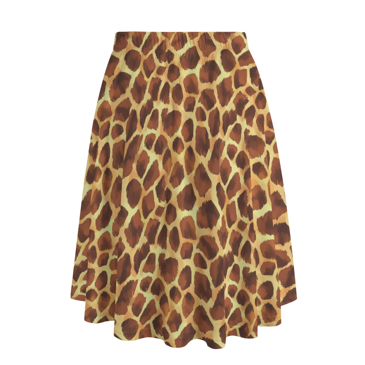 Animal Print - Giraffe - Women's Pocket Midi Skirt
