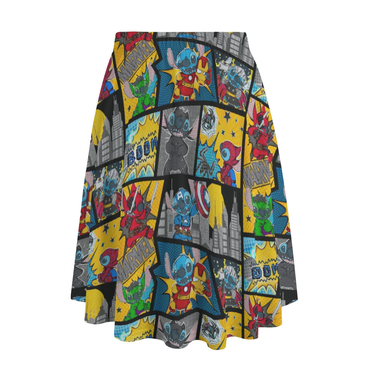 Superhero Stitch - Comic Action - Women's Pocket Midi Skirt