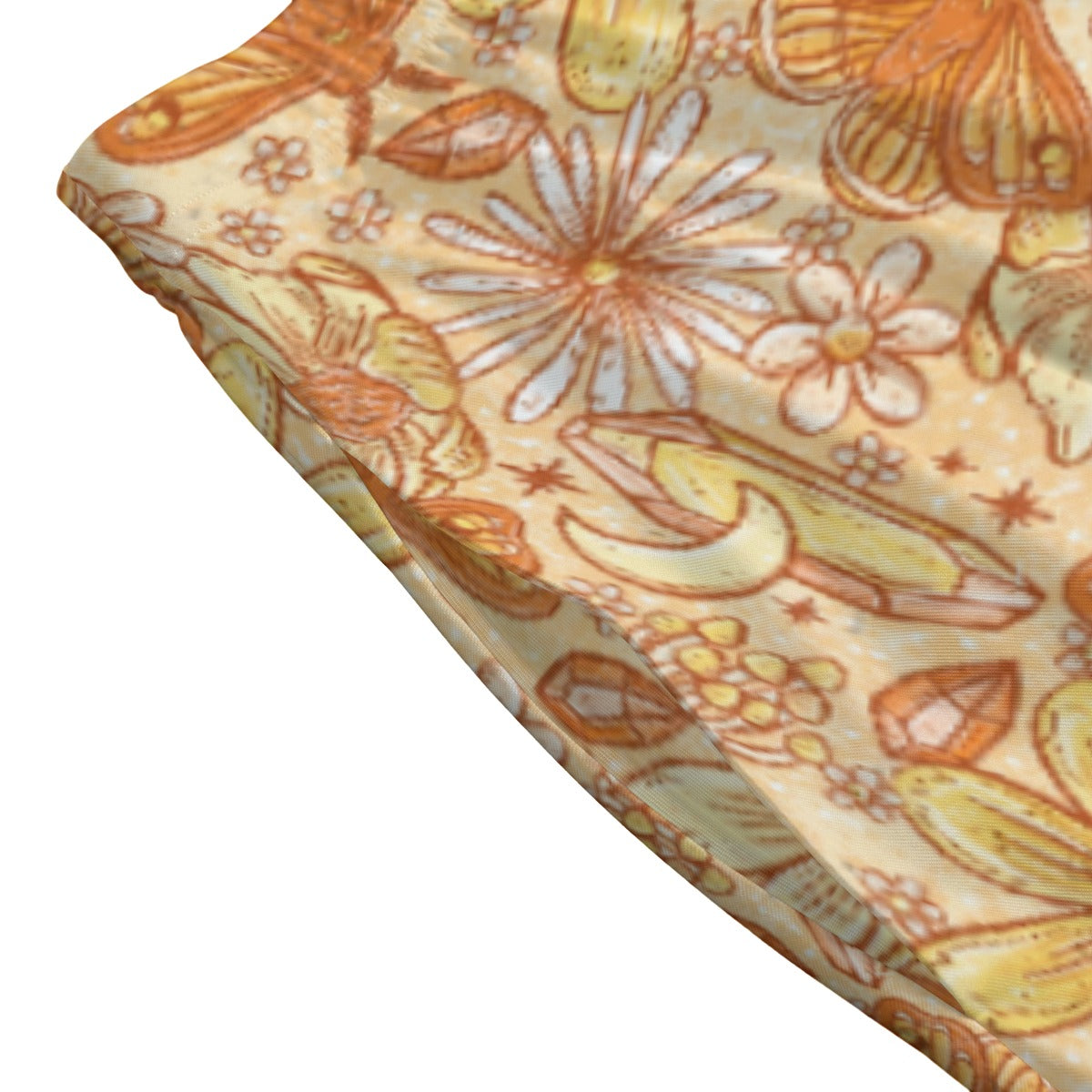 Orange Crystal Moths - Women's Pocket Midi Skirt
