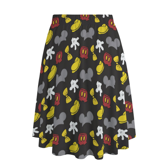 Classic Mouse Style - Women's Pocket Midi Skirt