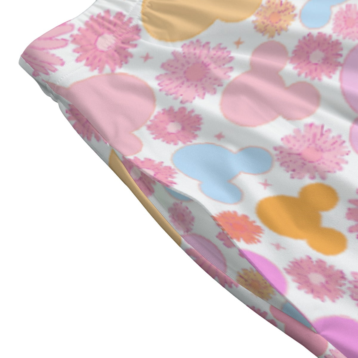 Retro Floral Mouse - Women's Pocket Midi Skirt