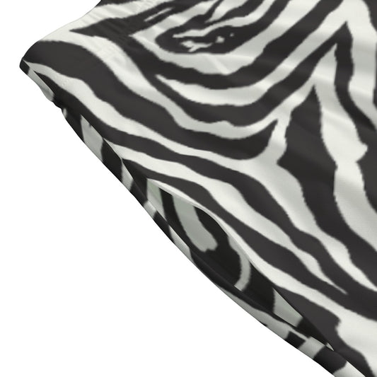 Animal Print - Zebra - Women's Pocket Midi Skirt