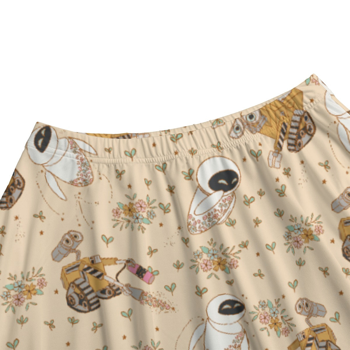 Botanical Robot Love Story - Women's Pocket Midi Skirt