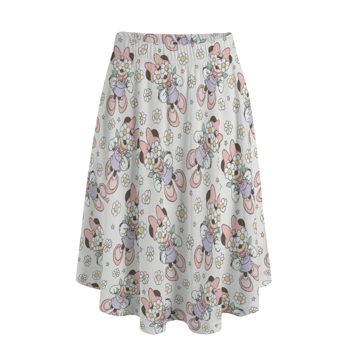 Daisy Crown Delight - Women's Pocket Midi Skirt