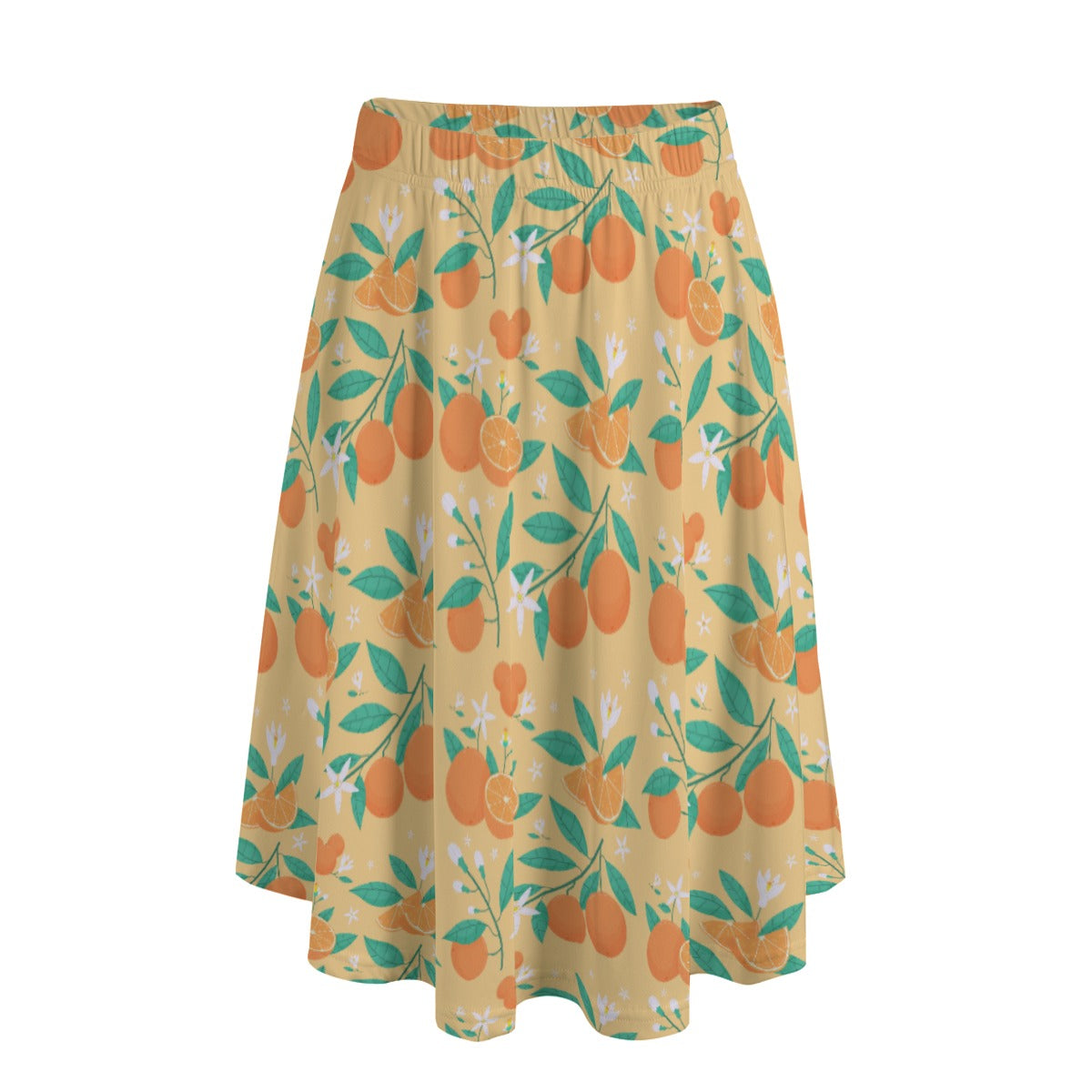 Hidden Citrus Delight - Women's Pocket Midi Skirt