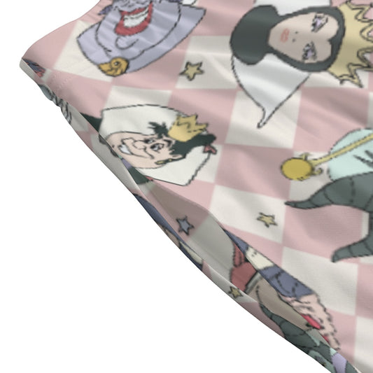 Pink Checkerboard Villains - Women's Pocket Midi Skirt