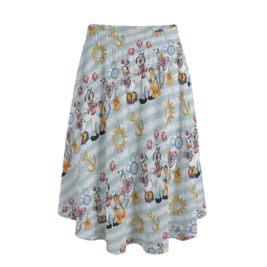 Set Sail with the Crew - Women's Pocket Midi Skirt