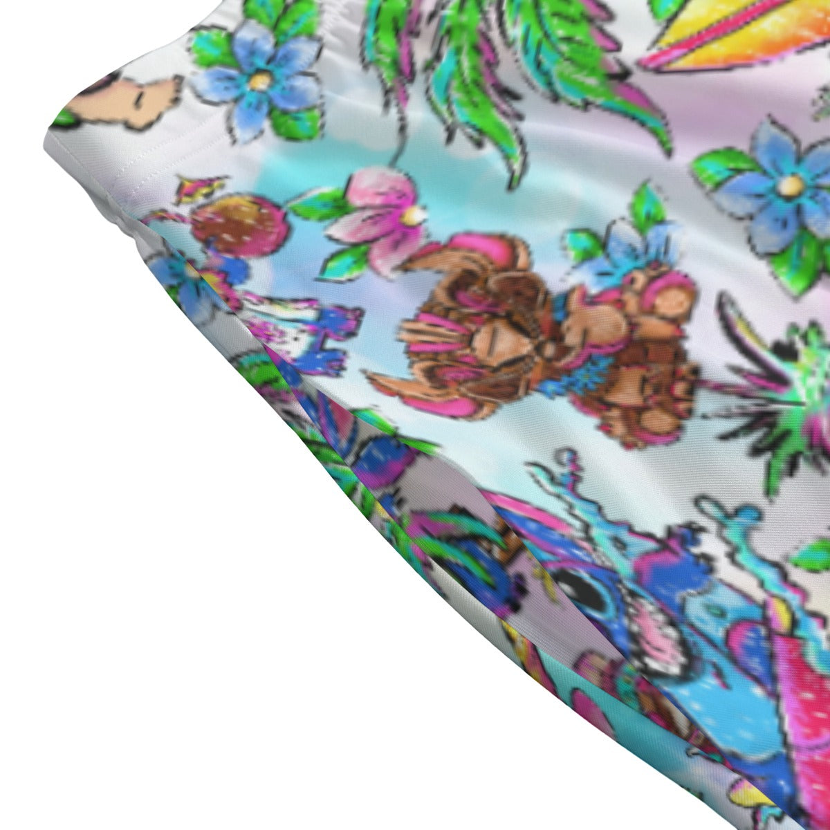 Bright Island Chaos Hand Drawn - Women's Pocket Midi Skirt