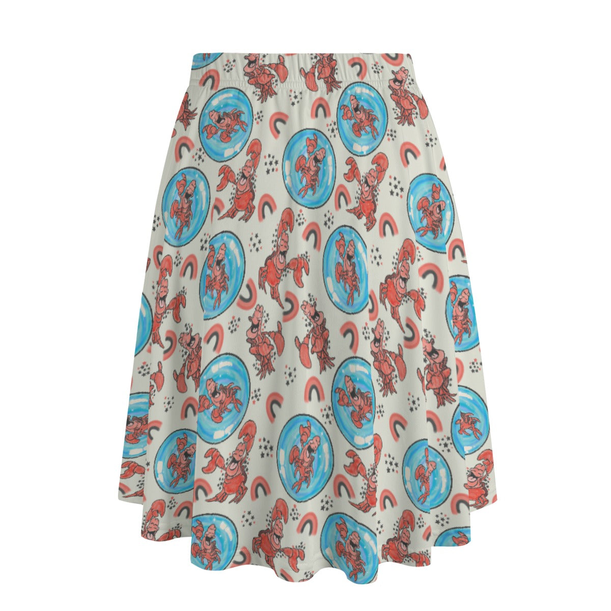 Joyful Crab by the Sea - Women's Pocket Midi Skirt