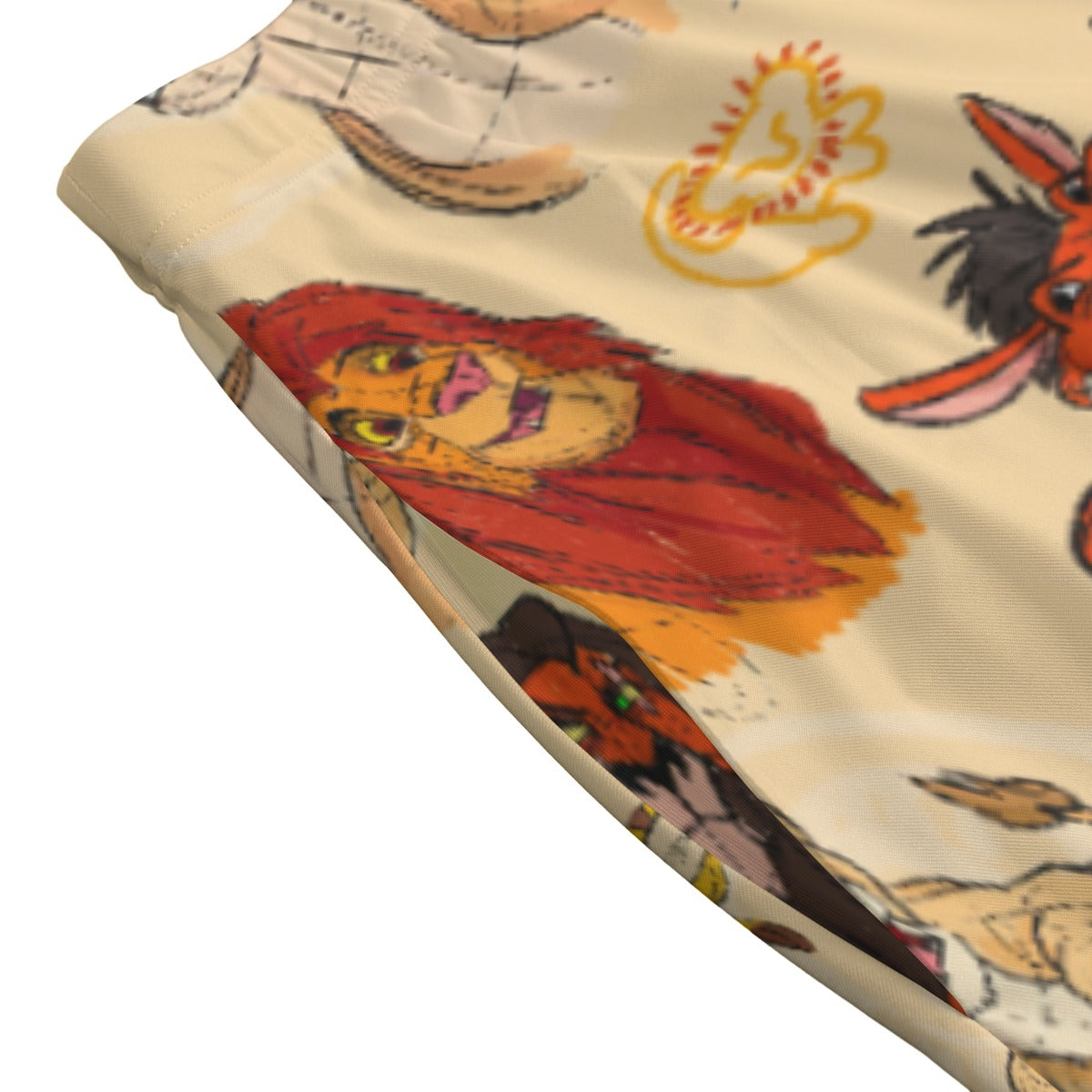 Sketched Savanna Friends - Women's Pocket Midi Skirt