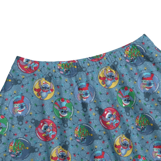Holiday Baubles with Mischievous Blue Alien - Women's Pocket Midi Skirt