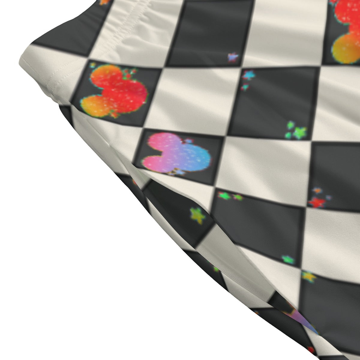 Rainbow Checker Mouse Ears - Women's Pocket Midi Skirt