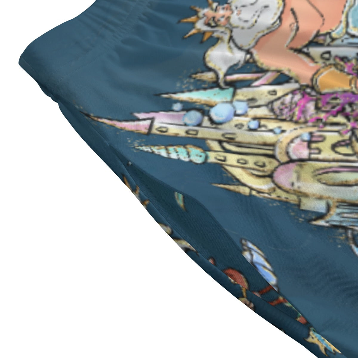 Whimsical Sea King and Crab - Women's Pocket Midi Skirt