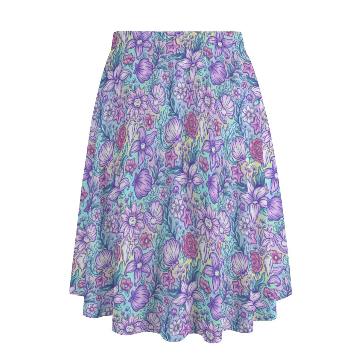 Fairytale Florals – Mermaid Princess - Women's Pocket Midi Skirt