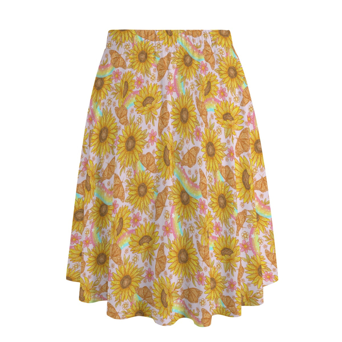 Sunflower Dreams - Women's Pocket Midi Skirt