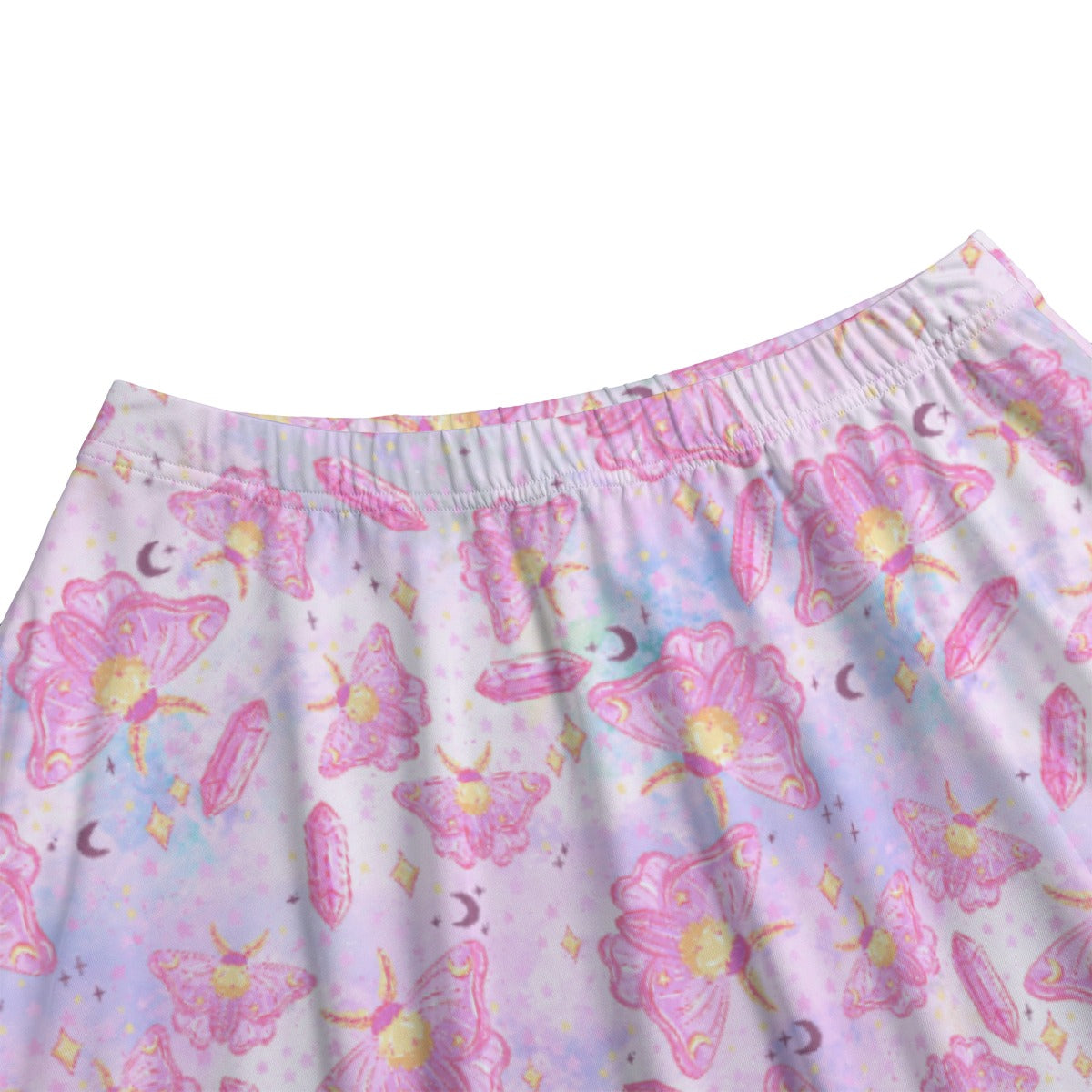 Pink Crystal Lunar Moths - Women's Pocket Midi Skirt