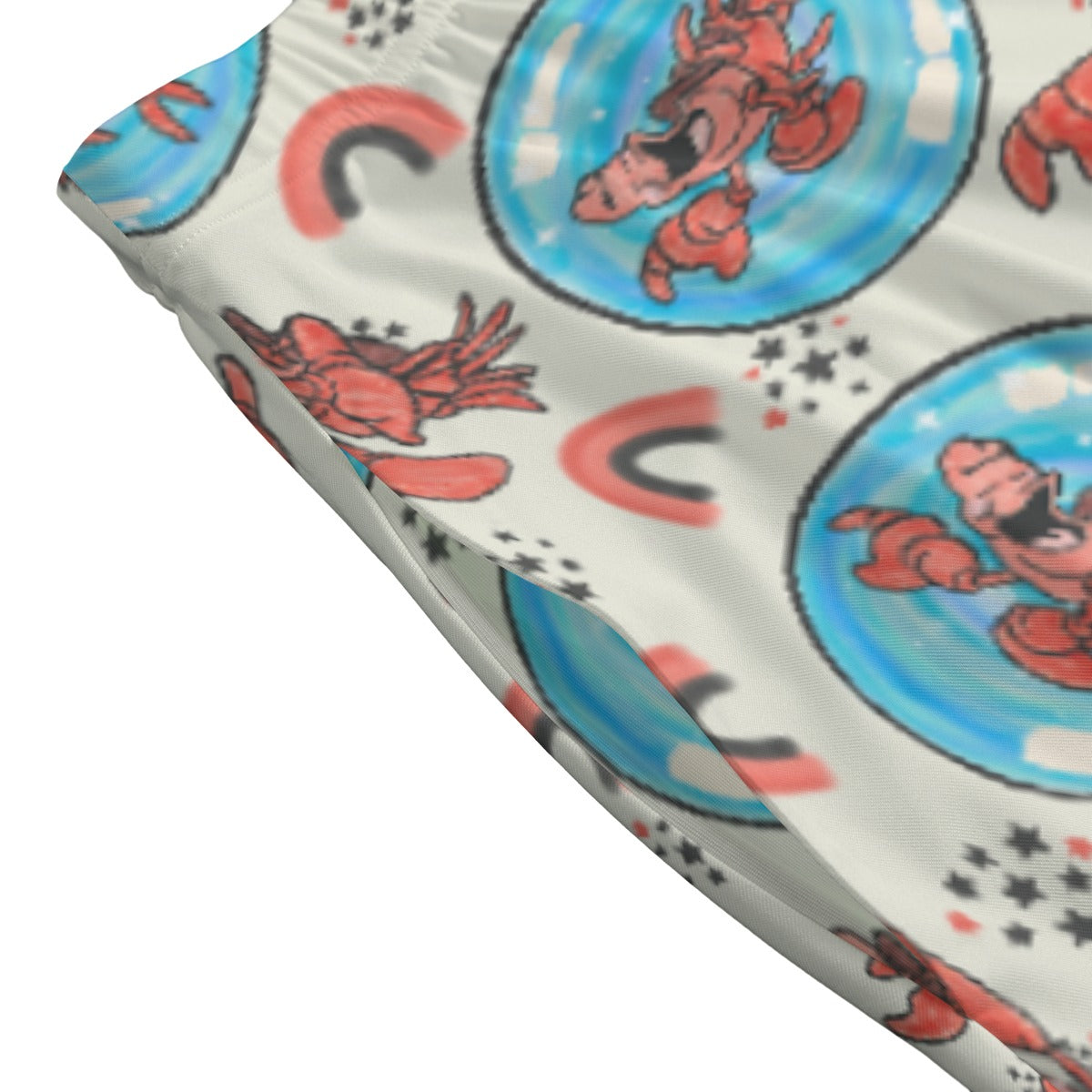 Joyful Crab by the Sea - Women's Pocket Midi Skirt