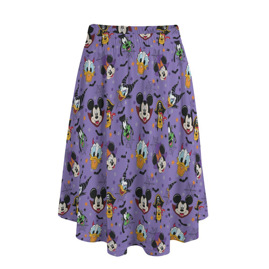 Halloween Friends in Costume - Women's Pocket Midi Skirt