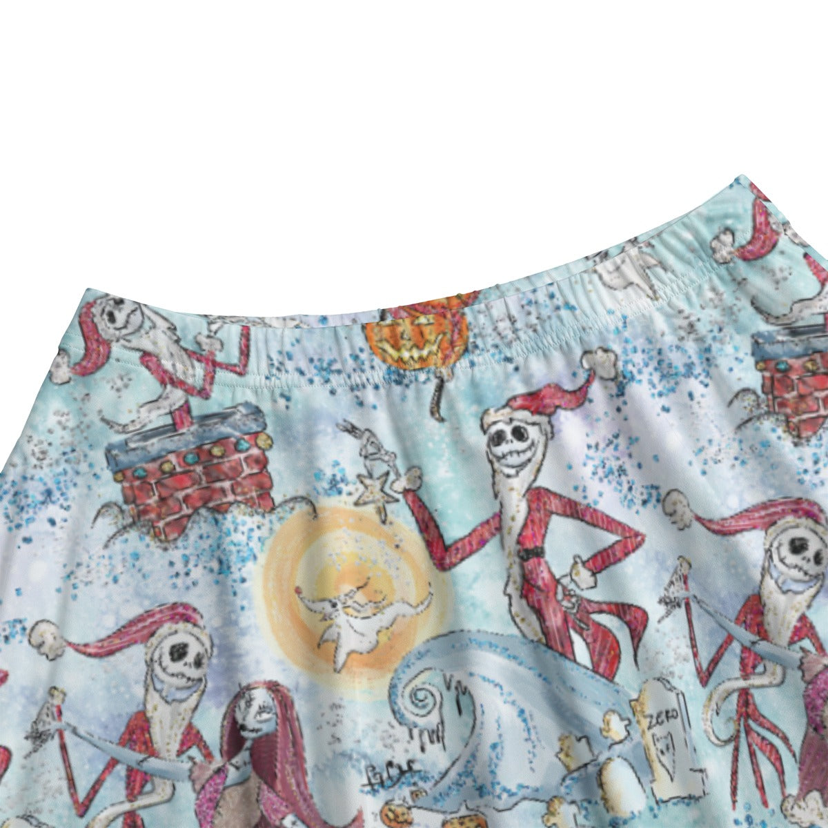 Santa Jack with Sally & Ghost Dog - Women's Pocket Midi Skirt