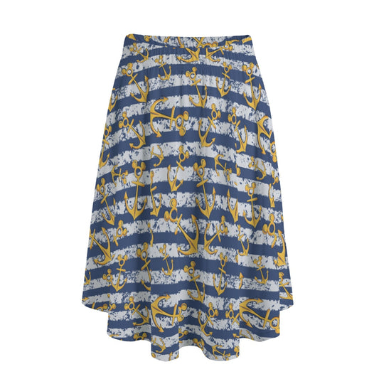 Nautical Mouse Ear Anchors - Women's Pocket Midi Skirt