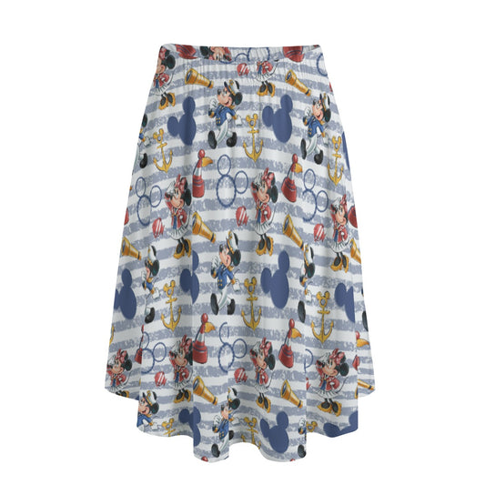 Captain and First Mate at Sea - Women's Pocket Midi Skirt