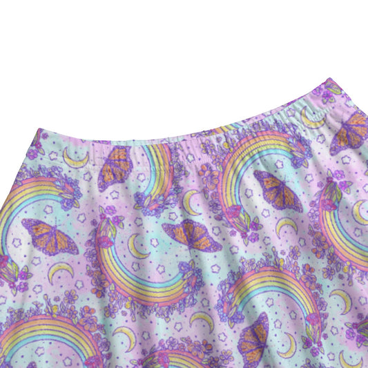 Monarch Butterflies & Rainbows - Women's Pocket Midi Skirt