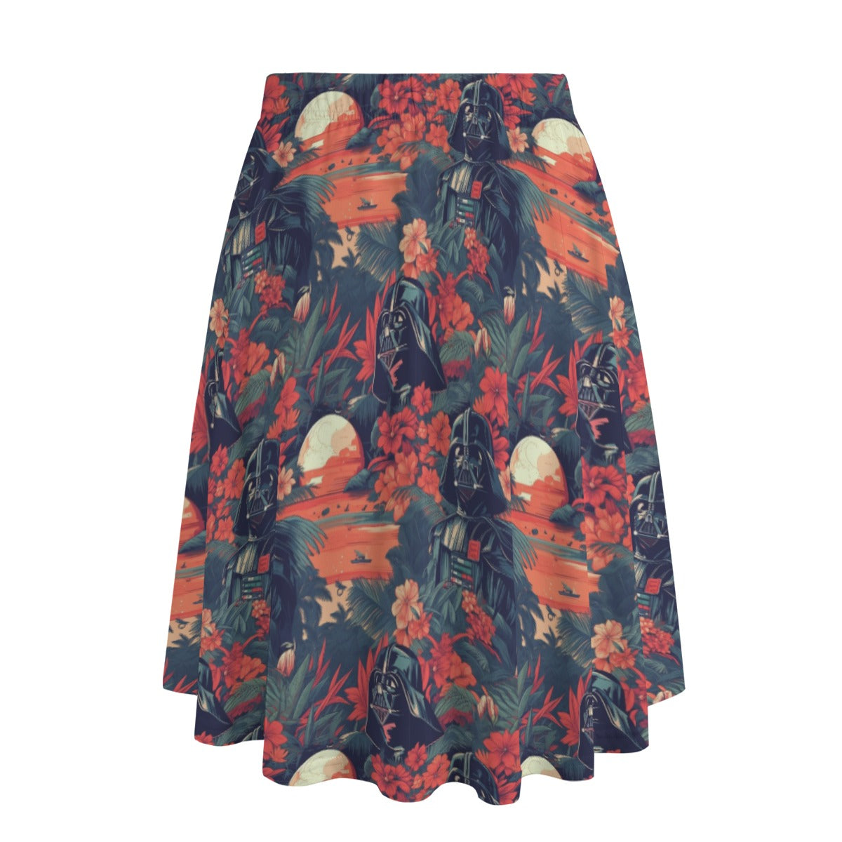 Tropical Dark Side Escape - Women's Pocket Midi Skirt