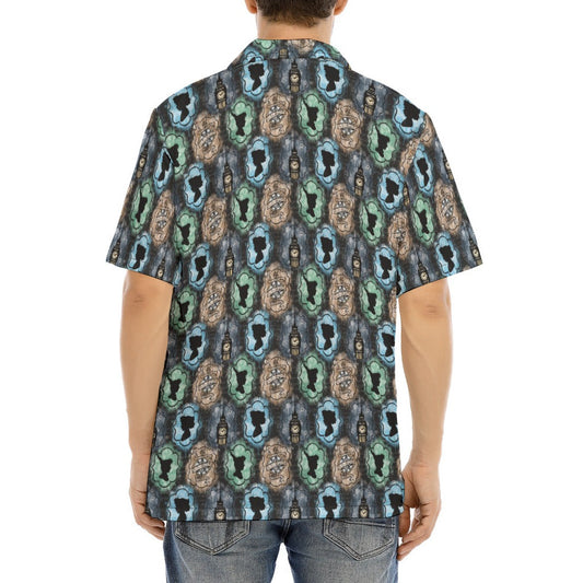 Starry Flight Silhouettes - Men's Hawaiian Button Up Shirt