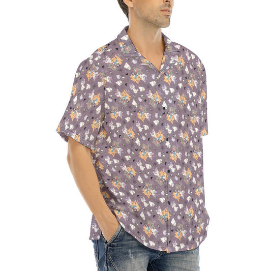 Spooky Fancy Felines - Men's Hawaiian Button Up Shirt