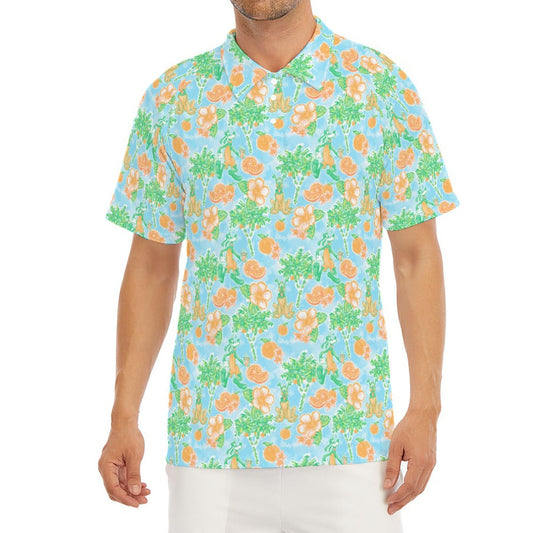 Neon Tangerine Island Pals - Men's Polo Shirt