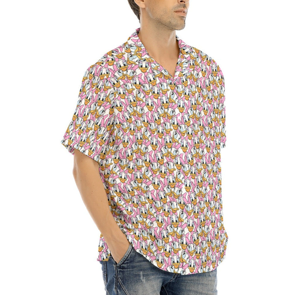 Many Faces of Sassy Duck - Men's Hawaiian Button Up Shirt