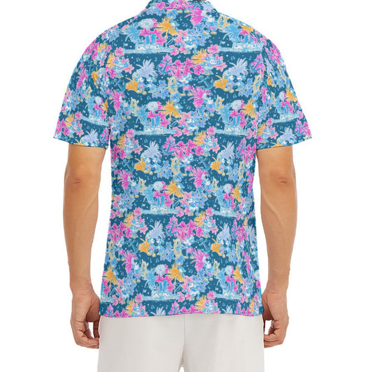 Bright Tropical Whimsy - Vintage Steamboat Captain - Men's Polo Shirt