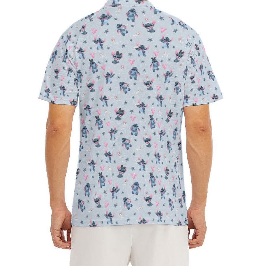 Happy Blue Alien - Men's Polo Shirt