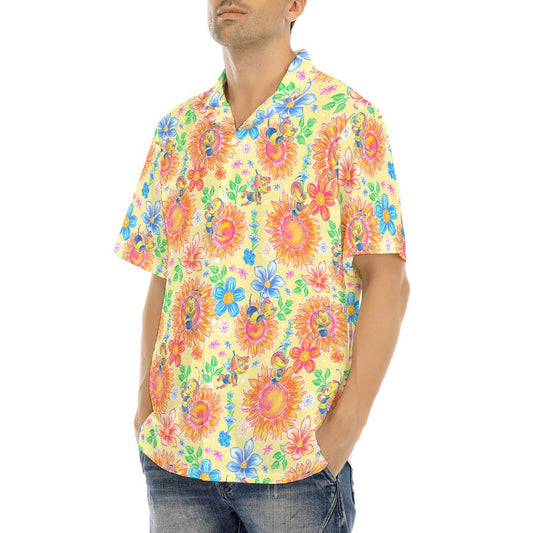 Buzzing Garden Buddy - Men's Hawaiian Button Up Shirt