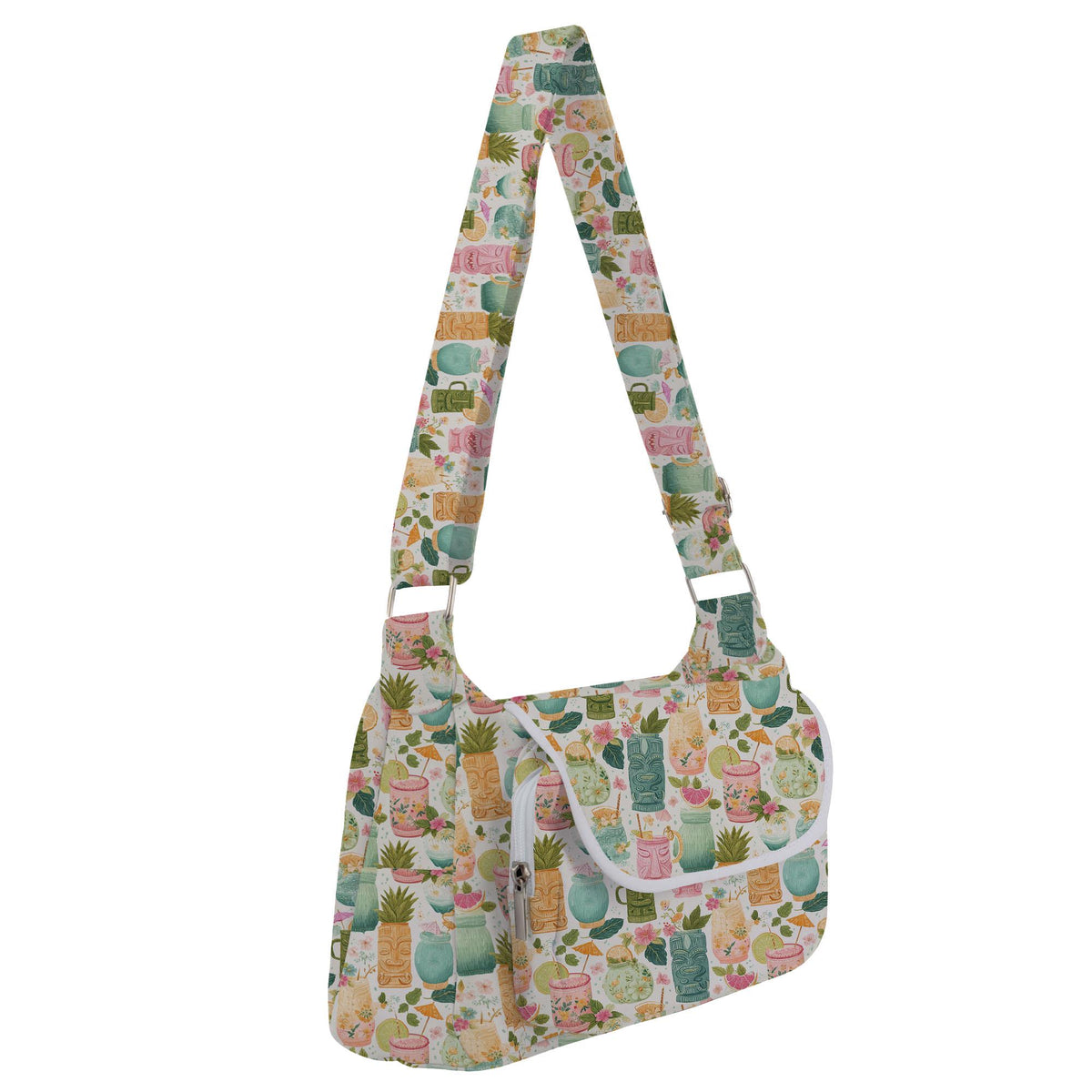 a purse with a flower pattern on it