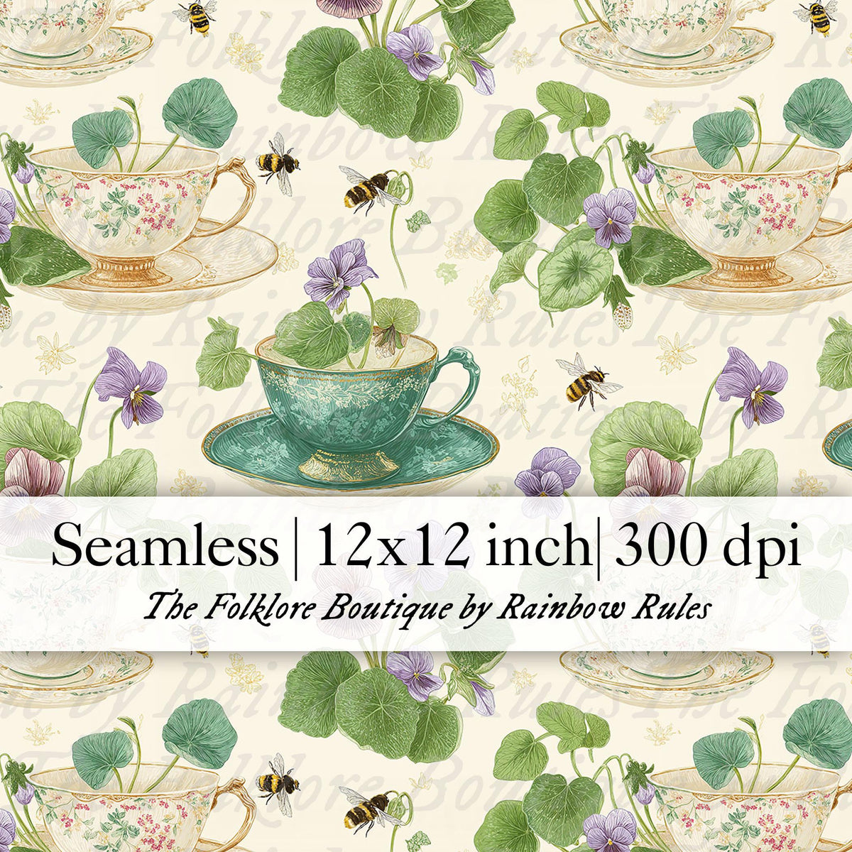 a tea cup and saucer with flowers and a bee on it