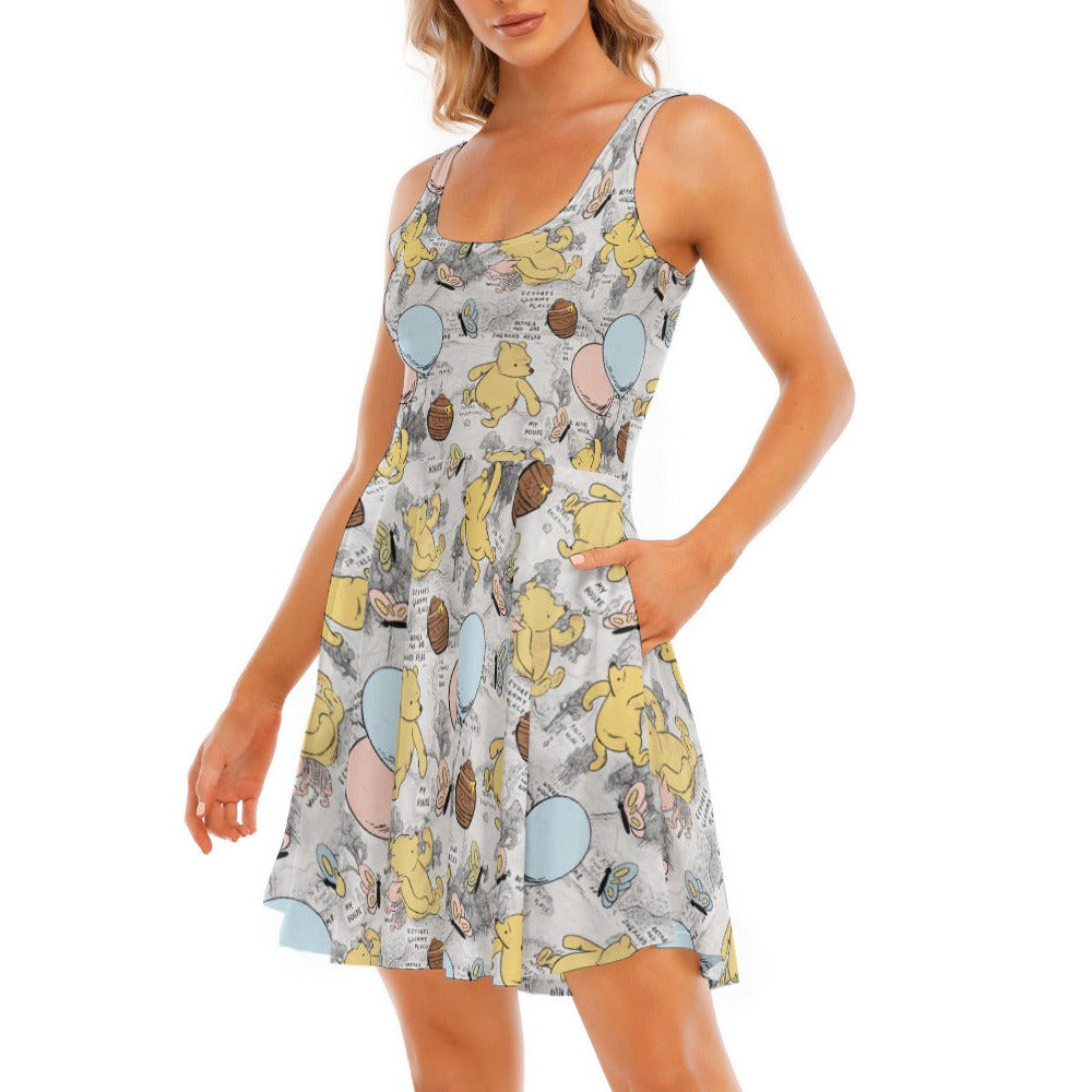 Silly Old Bear - Women's Sleeveless Pocket Skater Dress