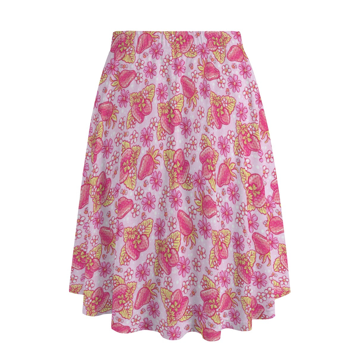 Summer Fruits - Strawberry - Women's Pocket Midi Skirt