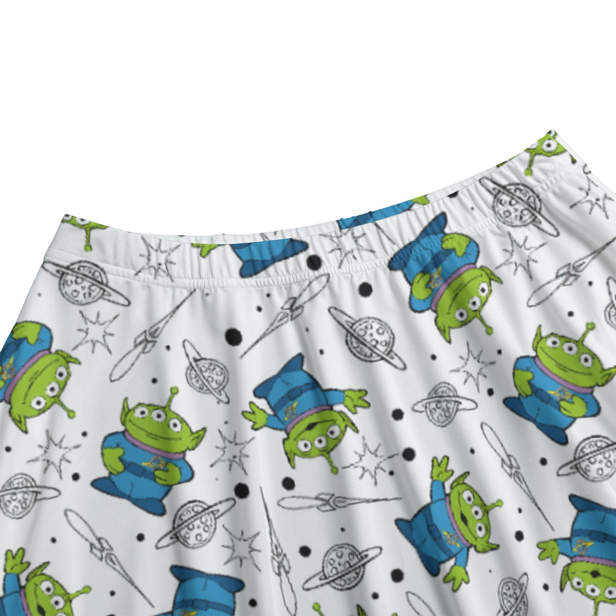 Playful Green Aliens on White - Women's Pocket Midi Skirt