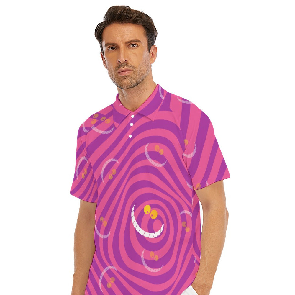 Whimsical Grinning Stripes - Men's Polo Shirt