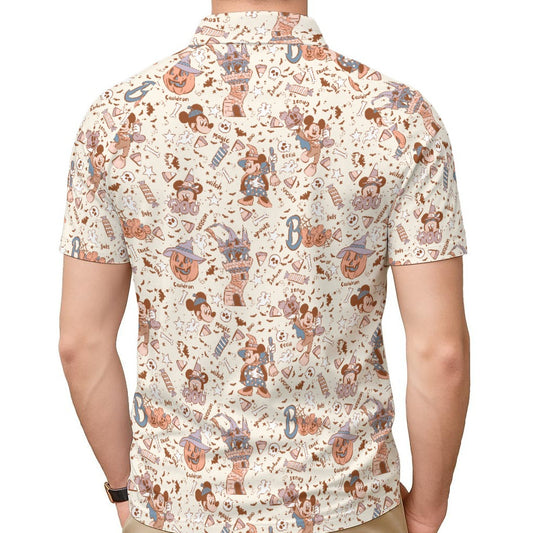 Vintage Halloween Doodles - Men's Polo Shirt
