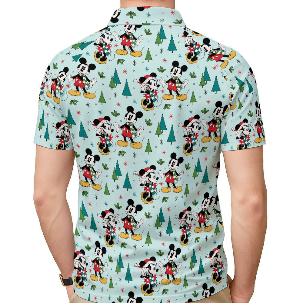 Mouse Friends Evergreen Stroll - Men's Polo Shirt