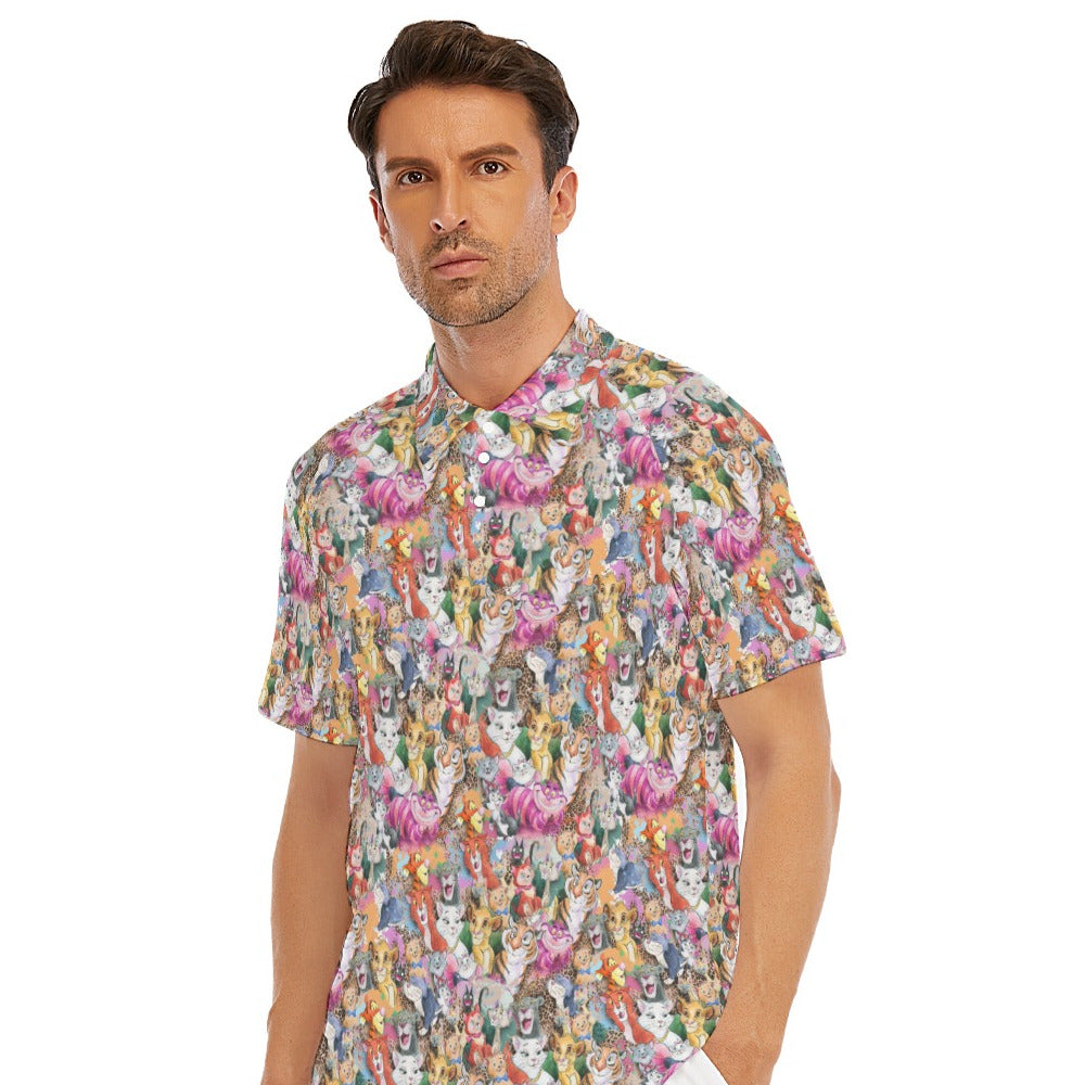 Whimsical Storybook Cats - Men's Polo Shirt
