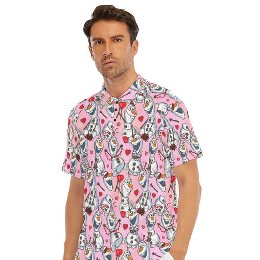 Sketched Snowman Valentine’s Day - Men's Polo Shirt