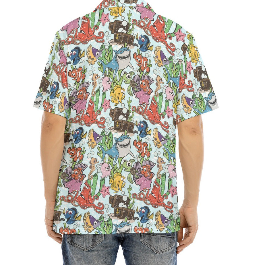 Fish Are Friends Reef - Men's Hawaiian Button Up Shirt